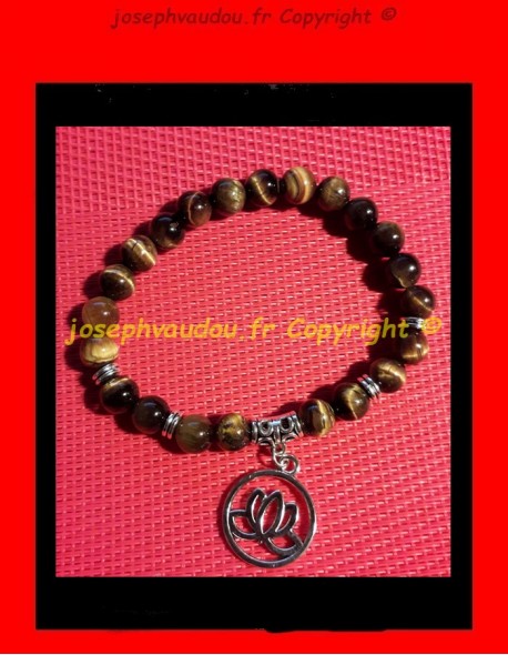 Bracelet oeil de tigre  lotus