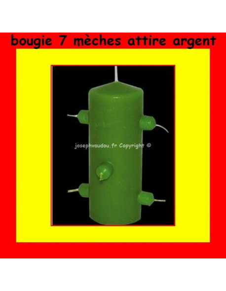 bougie 7mèches -attire  argent 