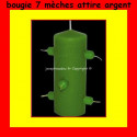 bougie 7 mèches attire  argent  consacrée